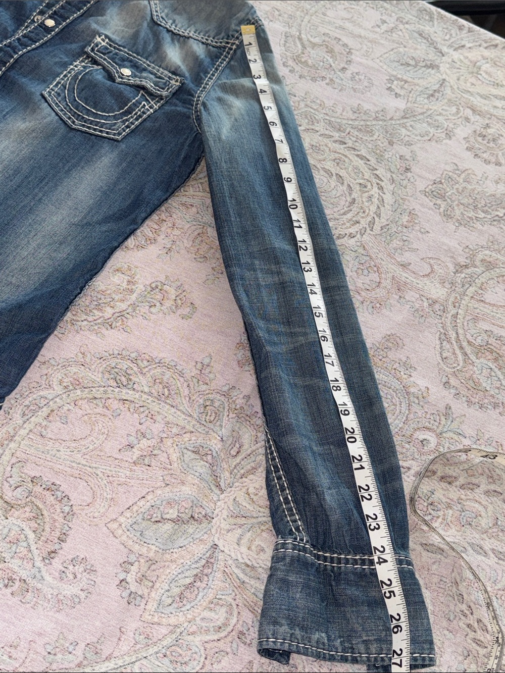 True Religion Women's Blue Denim Button-Down Shirt - Picture 8 of 10